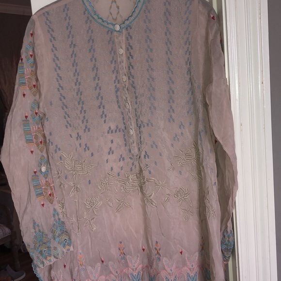 Johnny Was Tunic top heavily embroidered all over extra small gorgeous colors - Picture 7 of 16